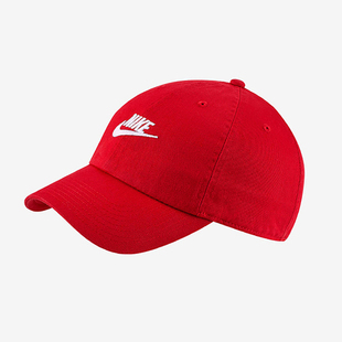 nike耐克红色帽子女帽，纯棉遮阳帽女鸭舌，运动帽男帽913011