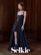 Selkie Collection黑色棉质吊带裙 可拆卸裙摆套装