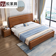 新中式金丝檀木实木床轻奢现代简约床1.8高箱储物双人床