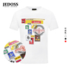 JEDOSS/爵迪斯2023夏季美式复古系列白色短T烫钻个性T恤Z131