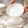 高档金边盘子菜盘家用2024创意陶瓷，碗碟套装组合高级感餐具