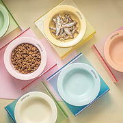 猫碗bd碗陶瓷飞碟，碗饭盆水碗宠物碗，架子狗碗保护颈椎亚克力碗架