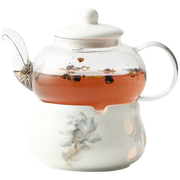 耐热玻璃花茶壶 透明玻璃花茶杯下午茶水果花果茶壶蜡烛加热套装