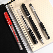 得力0.7mm中性笔笔芯黑色粗笔画签名笔粗红色水笔商务粗笔杆硬笔