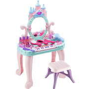 环保材料城堡钢琴化妆台梳妆台女孩过家家生日玩具套装仿真吹风筒