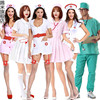 万圣节服装白色爱心护士服 日本可爱百褶裙白衣天使女护士演出服