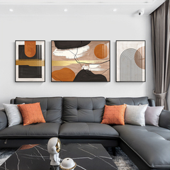 简约现代客厅沙发背景墙高档三联画