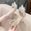 水晶婚鞋主婚纱鞋日常可穿细跟2022年配礼服银色高跟鞋女春季