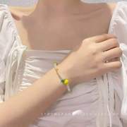 韩国春季可爱ins水晶水果串珠弹力手绳手链彩色少女