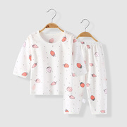 婴儿套装夏季纯棉两件套男女薄款空调服衣服分体睡衣宝宝长袖夏装