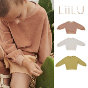 33雯的店 Liilu  儿童有机棉纯色套头卫衣
