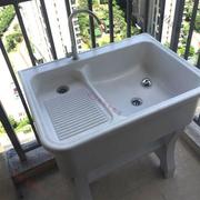 石英石洗衣池台盆一体洗手池，带搓衣板的洗面盆组合柜石英石洗衣池
