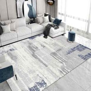 现代简约蓝色地毯客厅，北欧ins风抽象家用茶几垫卧室床边毯新中.o