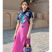 新中式国风改良旗袍连衣裙2023夏季民族风刺绣设计感小众裙子