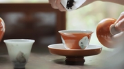 景德镇纯手工茶具 忘言造物 福禄寿小茶碗 矾红 描金 粉彩 瓷器