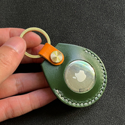 适用airtag苹果保护套真皮套防丢器猫狗项圈，追踪器牛皮钥匙扣定位