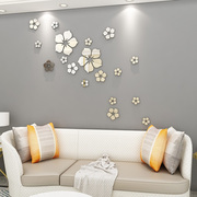 亚克力镜面3d立体墙，贴画花朵客厅沙发卧室，电视背景墙创意贴纸装饰