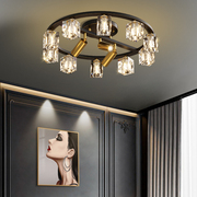 全铜轻奢客厅灯现代简约水晶，吸顶灯餐厅带射灯书房间卧室灯具