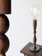 日式制造手工黑桃木质台灯创意设计感实桌灯床头灯北欧艺术装饰灯