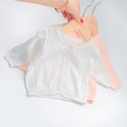 婴儿针织开衫春装儿童纯棉上衣，2024夏空调(夏空调，)衫女童宝宝毛衣外套童装
