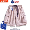 NASA工装短裤女夏季薄款2024阔腿直筒运动休闲三五分中裤子男