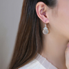 黛玥珠宝原创银镶天然玉髓，耳钩媲美翡翠，冰种圆珠耳坠时尚气质耳环