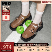 沈月同款MIO米奥2024春新松糕鞋高跟显瘦甜酷厚底牛津鞋女鞋