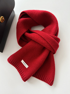澳洲纯羊毛100%羊绒情侣款百搭男女冬季纯色高品质保暖围巾