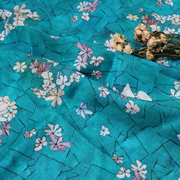 石缝紫兰 原创高端纯苎麻数码印花布料面料女服装连衣裙夏季薄款