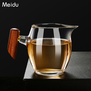 木柄公道杯玻璃茶滤茶漏套装耐热过滤公杯功夫，茶具配件茶海分茶器