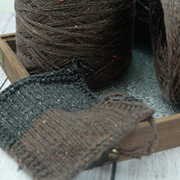 小麦兜毛线大牌彩点含真丝羊毛线手编DIY棒针秋冬衣服围巾针织衫