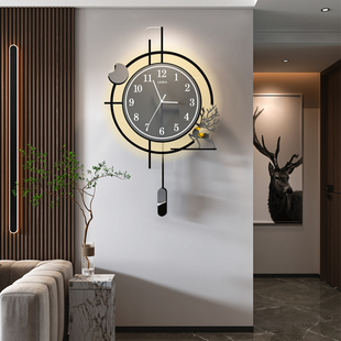 网红钟表挂钟客厅，家用时尚时钟挂墙装饰2022创意，简约石英钟表