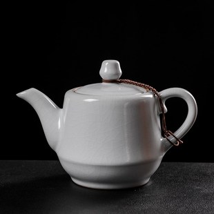 月白汝窑茶壶陶瓷大号泡茶壶过滤茶水壶开片可养功夫茶具小单