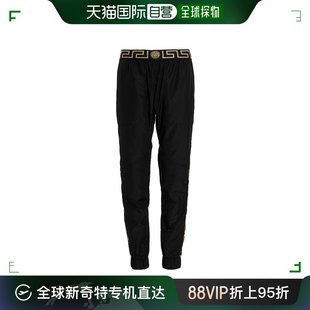 香港直邮Versace范思哲男士运动裤黑色尼龙休闲宽松柔软舒适