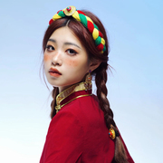 藏族头饰藏式毛线发箍女复古民族风压发辫子发卡西藏舞蹈表演发饰