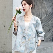 jx-新中式国风短外套，女早春2024西装，小香风盘扣唐装夹克上衣