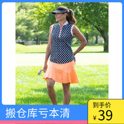 高尔夫衣服女装半高领无袖t恤polo衫网球服速干运动大码golf球服