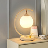 奶油风主卧床头台灯，卧室床头灯简约现代北欧创意玻璃床头柜灯具