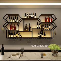 创意吧台壁挂式发光酒柜酒架餐厅葡萄酒展示架家用墙上铁艺置物架