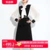 aui黑白名媛气质设计感套装女2023秋小众衬衫马甲裙子三件套