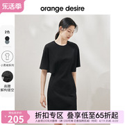 小黑裙系列orangedesire时髦镂空连衣裙，女2024春季a字裙