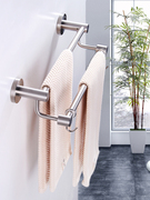卫生间毛巾杆单杆304不锈钢挂杆浴室置物架长杆，毛巾架双杆免打孔