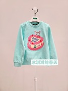 韩国品牌童装贝家春季女童男童心形刺绣蛋糕水蓝冰淇淋色长袖卫衣