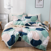 处理夏季床上用品四件套，1.5m1.82米水洗棉被罩，被罩床单被套