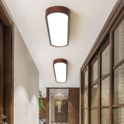 led吸顶灯实木中式长方形现代简约办公室走廊过道阳台灯长条灯具