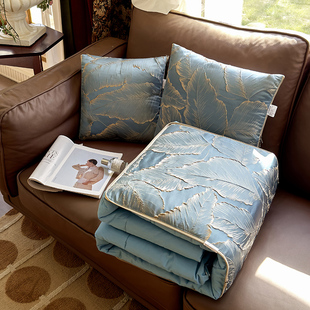 欧式高档全棉提花两用抱枕被客厅沙发汽车靠垫二合一午睡空调被子