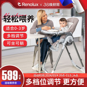 renolux宝宝餐椅家用多功能婴儿，餐桌椅儿童吃饭便携可折叠座椅子