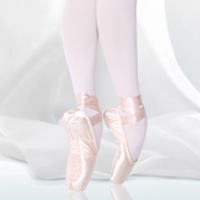 芭蕾舞鞋足尖鞋成人女儿童女绑带，缎面舞蹈鞋专业脚尖硅胶套练功鞋