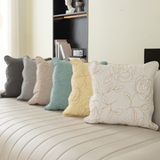 家用纯棉靠枕绗缝布艺沙发抱枕含芯办公室欧式床头靠垫抱枕套定制