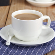 网红纯白色陶瓷咖啡杯套装简约家用小杯碟勺套具欧式商用酒店杯子